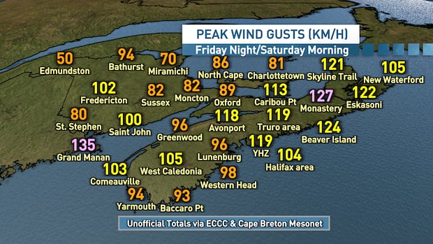 More than 50,000 N.B. Power customers without power due to strong winds