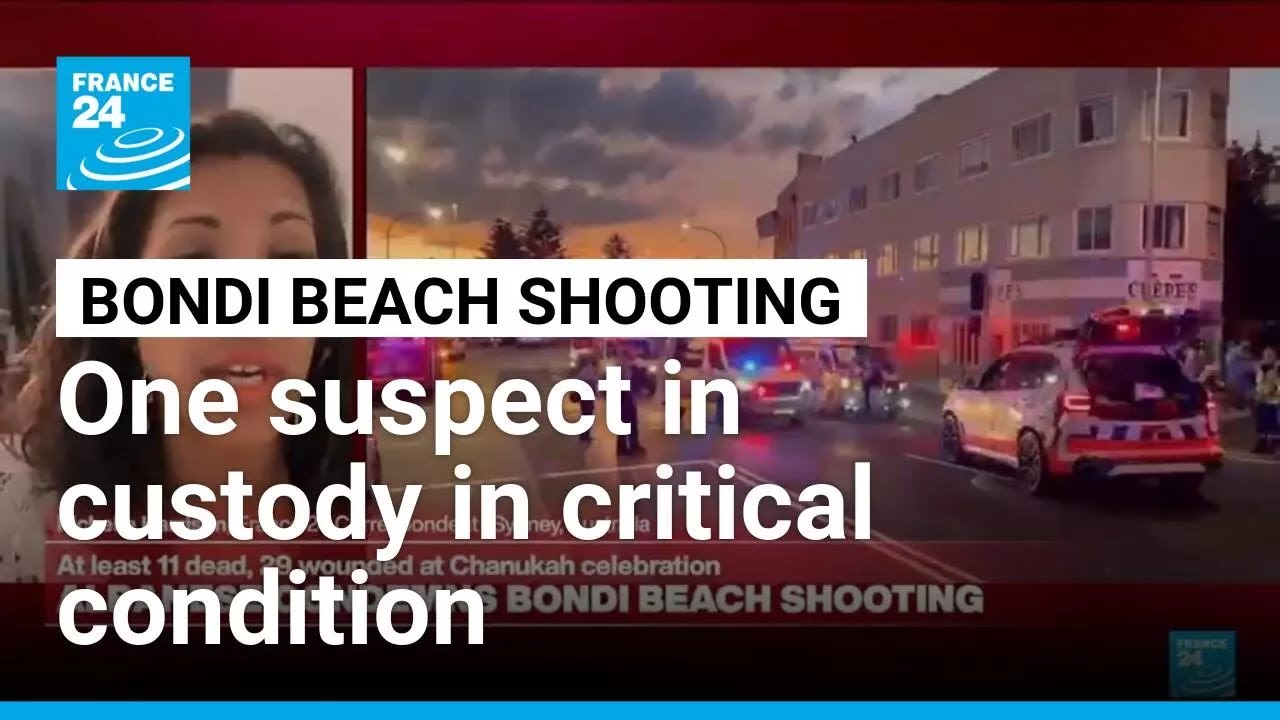 Bondi Beach shooting: One suspect in custody in critical condition • FRANCE 24 English