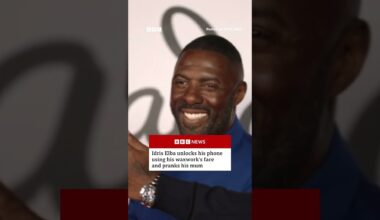 Idris Elba uses his waxwork to unlock his phone. #IdrisElba #Waxwork #BBCNews