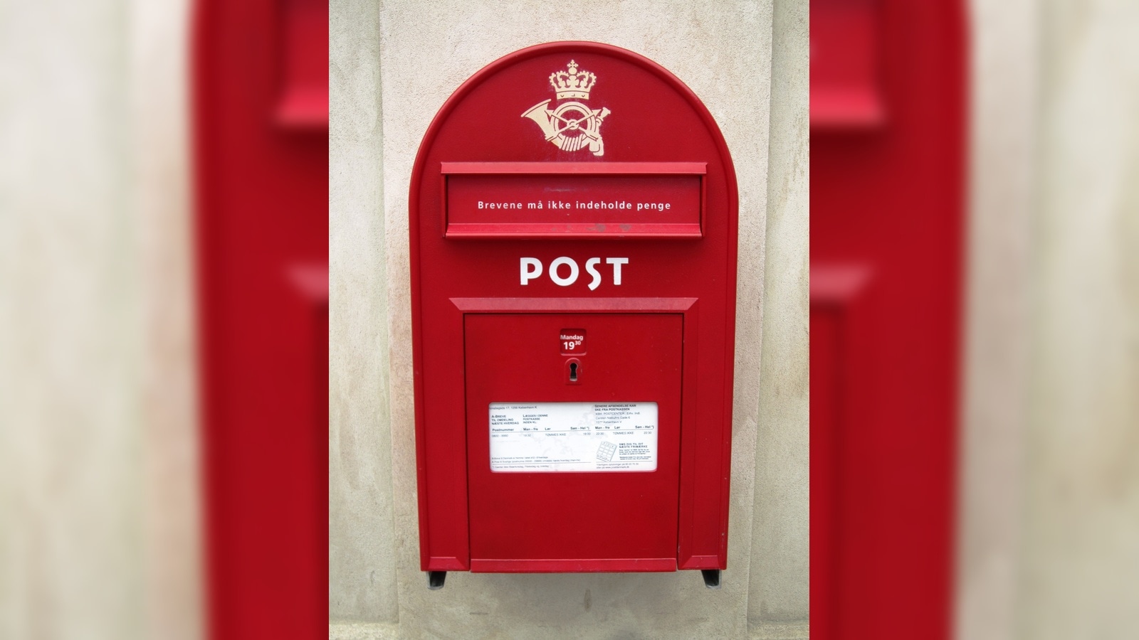 denmark letters post box
