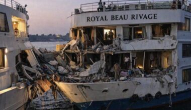Le condizioni della nave da crociera dopo la collisione