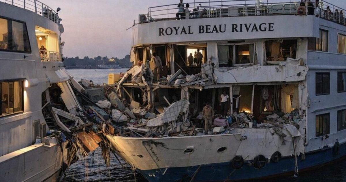 Le condizioni della nave da crociera dopo la collisione