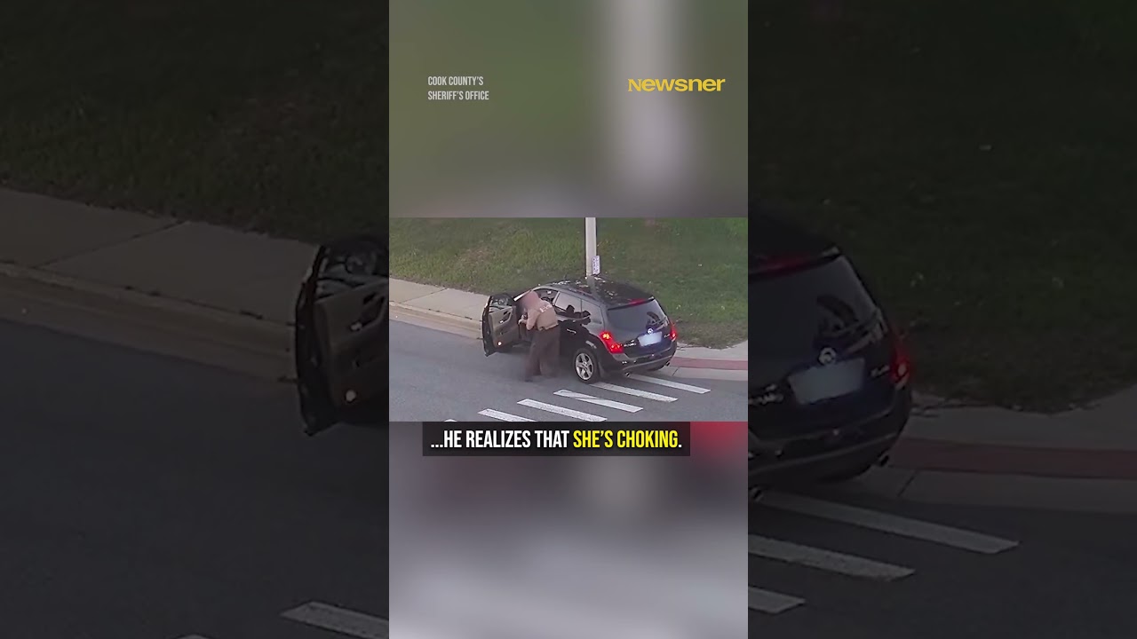 Officer Saves Choking Woman in Split Second #rescue #heroic #viral