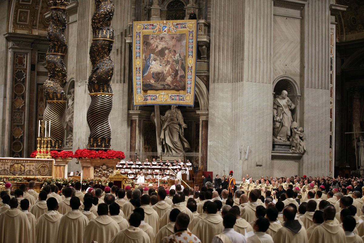 Pope Leo XIV, the head of the Roman Catholic Church, presides over his first Christmas Eve mass at St. Peterâs Basilica