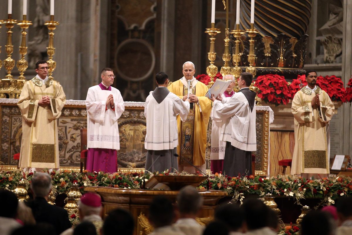 Pope Leo XIV, the head of the Roman Catholic Church, presides over his first Christmas Eve mass