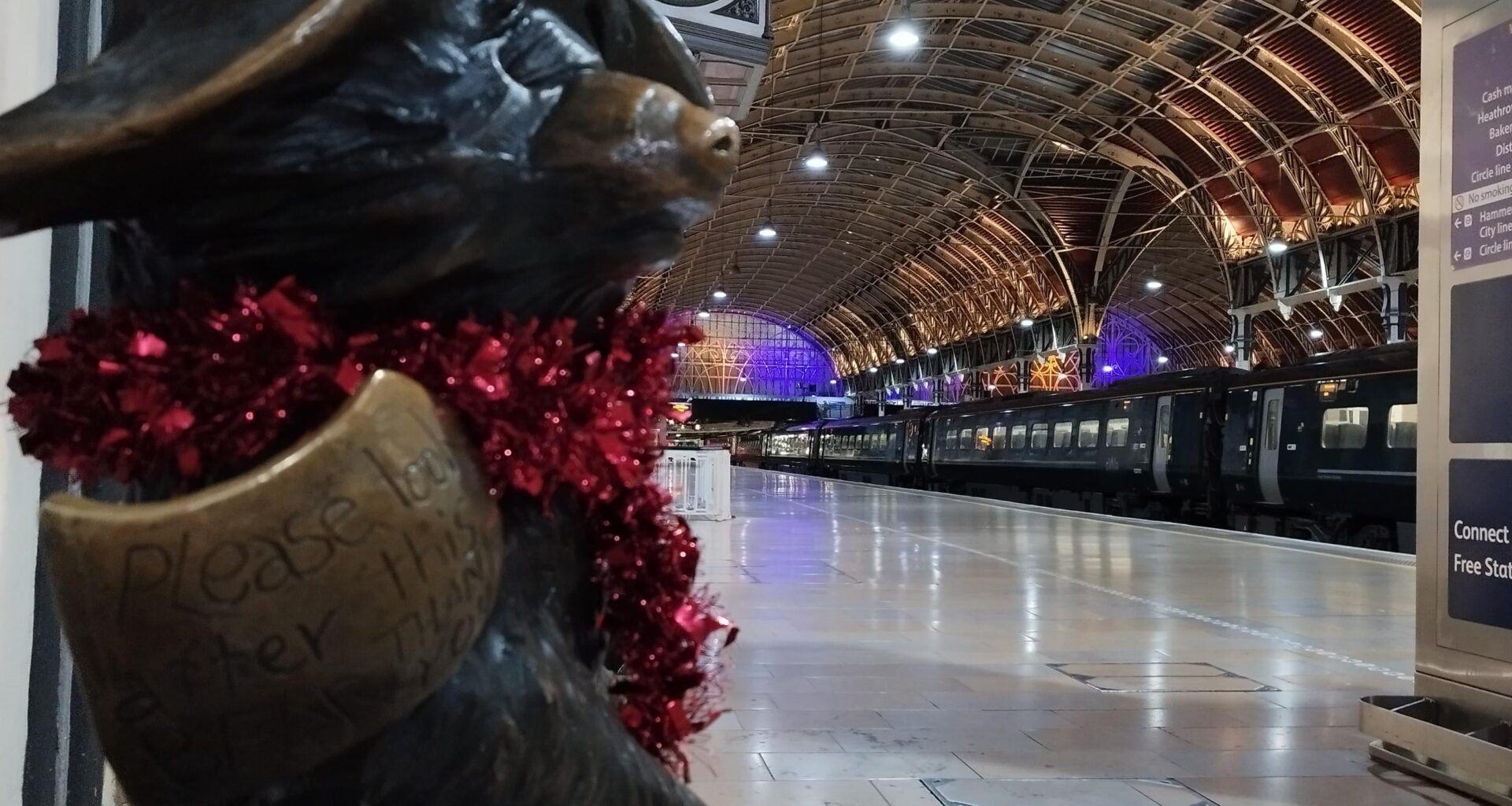 Paddington on a quiet Christmas Eve.