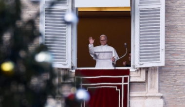 Pope Leo greets crowds during Angelus