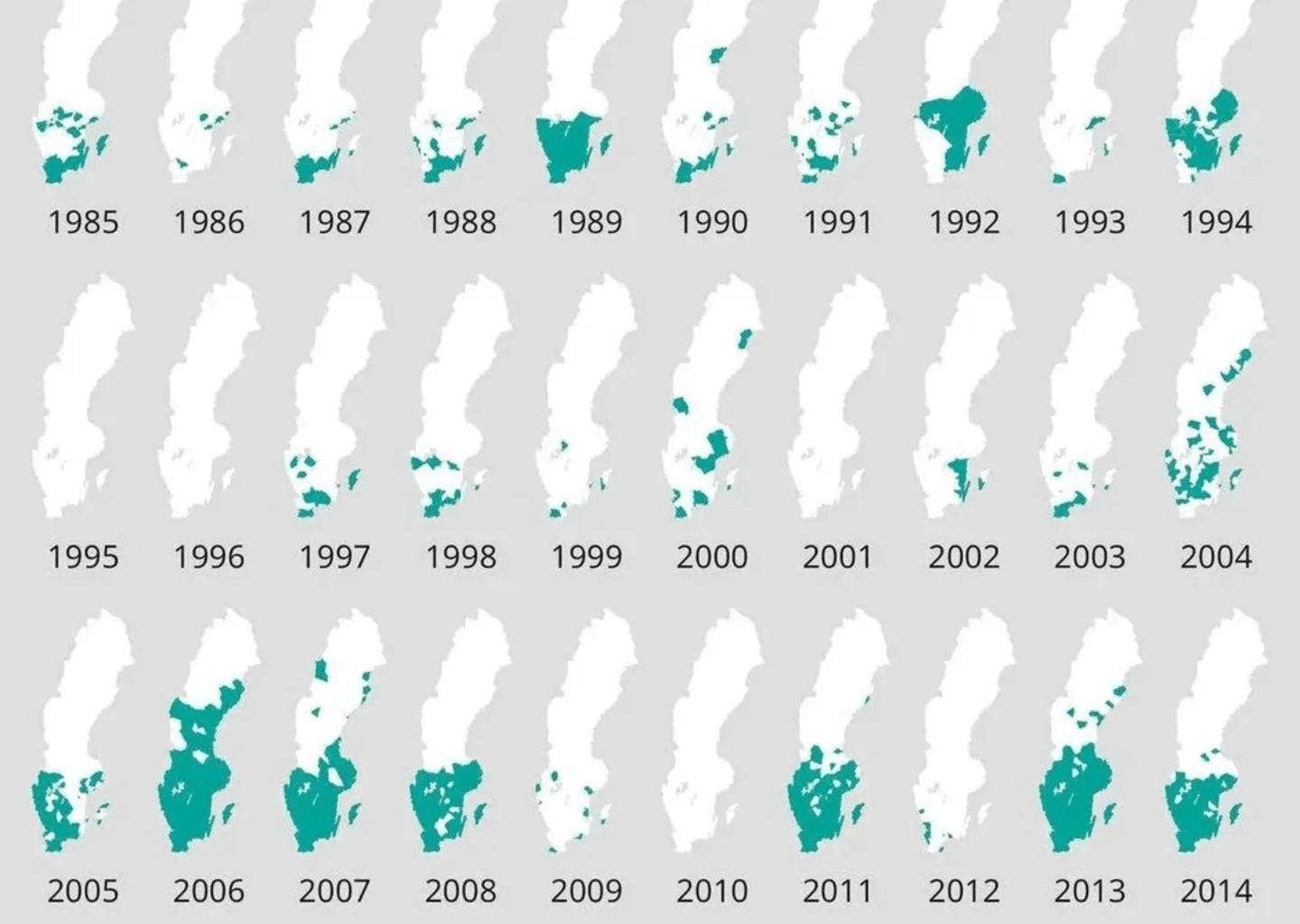 Snötäckning i Sverige vid jul sen 1975