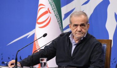 Irans President Masoud Pezeshkian holds a press conference in Tehran, Iran on Sept. 16, 2024. (AFP Photo)