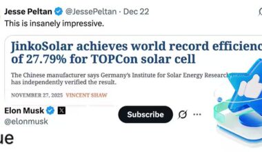 Elon Musk Endorses JinkoSolar’s World-Record TOPCon Cell Efficiency