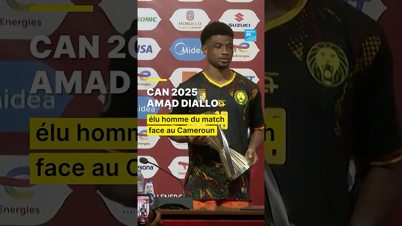 CAN 2025 : Amad Diallo homme du match du choc Côte d’Ivoire–Cameroun • FRANCE 24