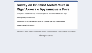 Survey Brutalist Architecture Riga