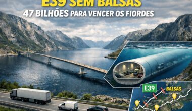With an investment of US$47 billion, Norway plans to transform the E39 highway, eliminate ferries, cut travel time, and overcome giant fjords with floating bridges and tunnels.