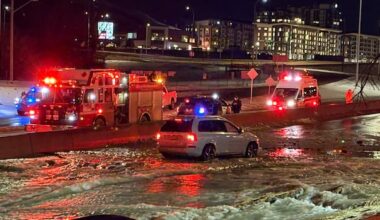 Possible water main break in northwest Calgary leads to significant flooding, stranded cars