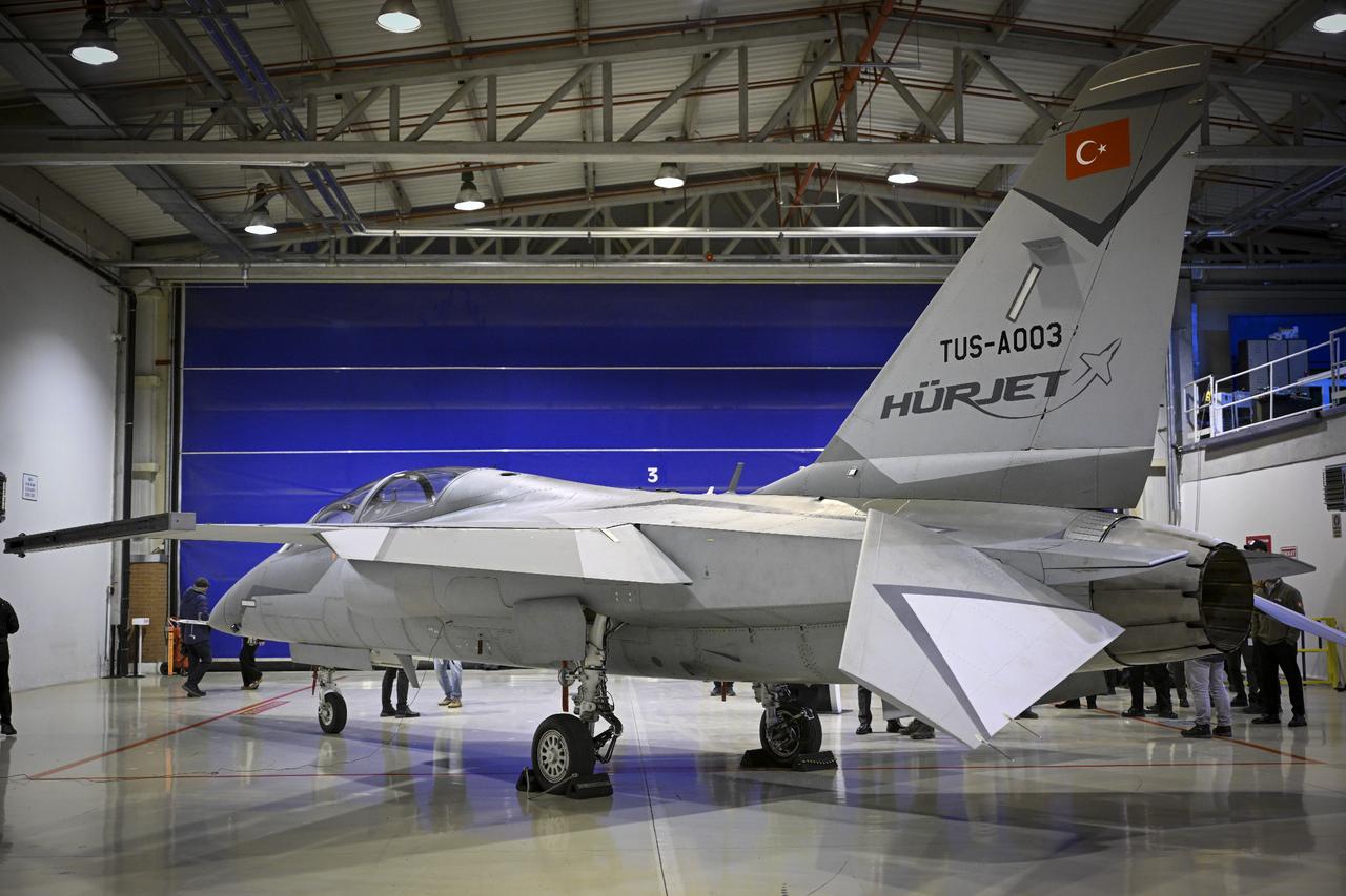 A view of Hurjet aircraft at the Turkish Aerospace Industries (TAI) facilities in Ankara, Türkiye, on December 30, 2025. (AA Photo)
