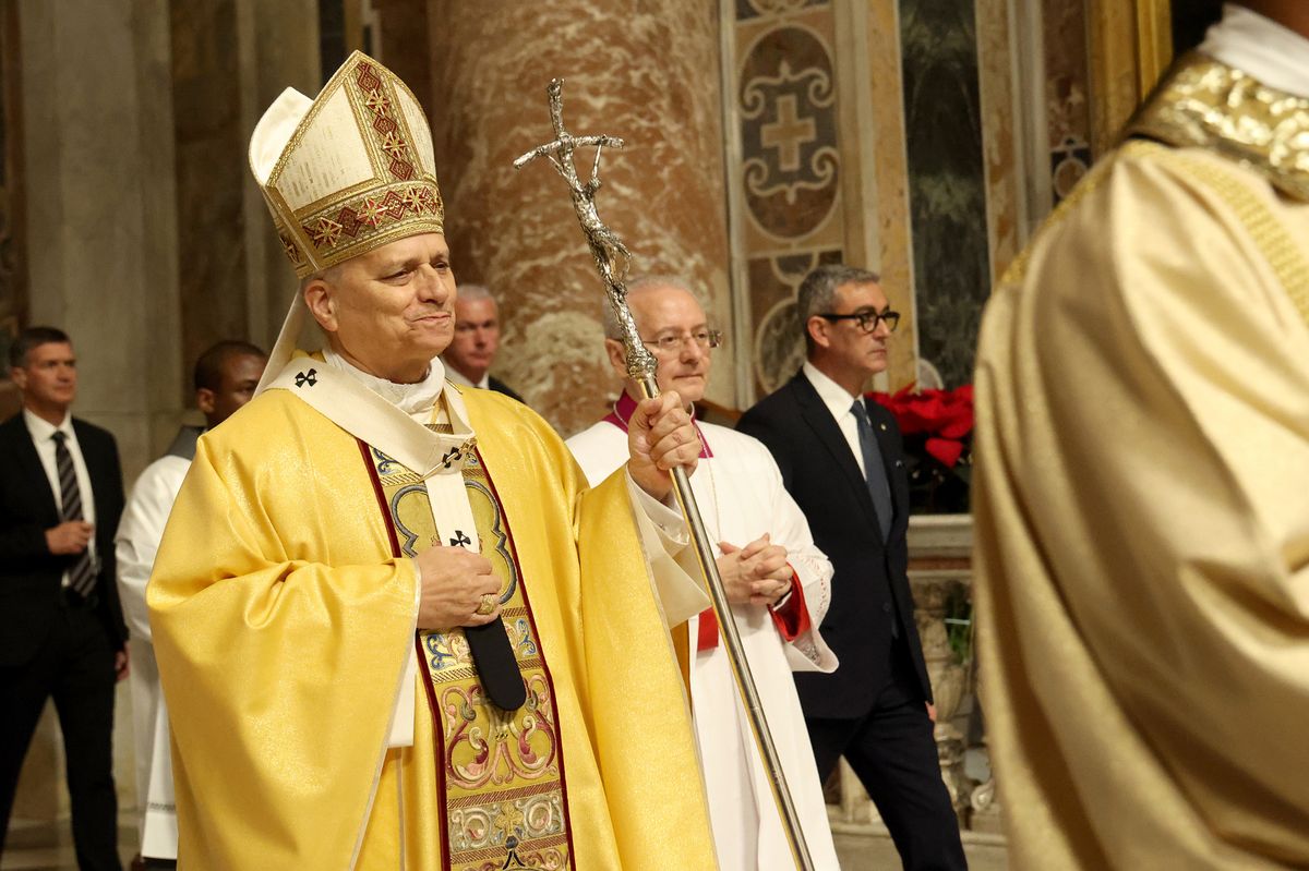 Pope Leo XIV leaves in procession the St. Peter's Basilica