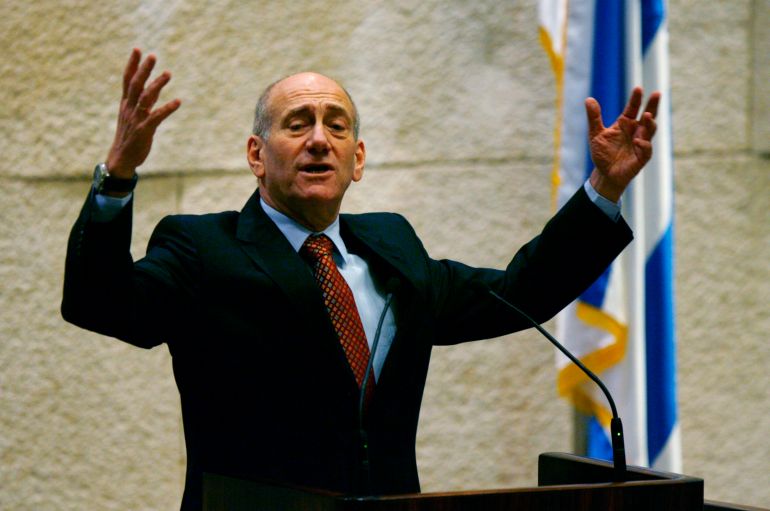 Israel's Prime Minister Ehud Olmert speaks during a session of the Knesset.