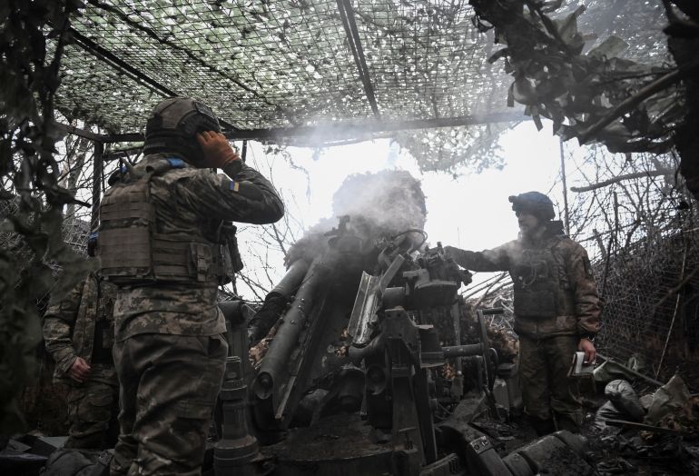 Artillerymen of the 44th Separate Artillery Brigade in Ukraine's Dnipropetrovsk region
