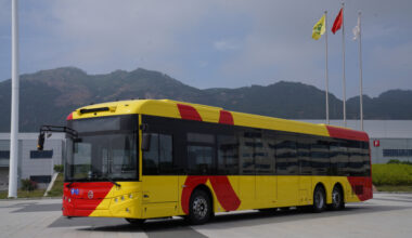 15-meter Golden Dragon electric bus heading to the Nordic region