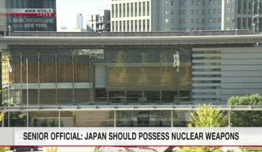 Senior official at Prime Minister's Office: Japan should possess nuclear weapons