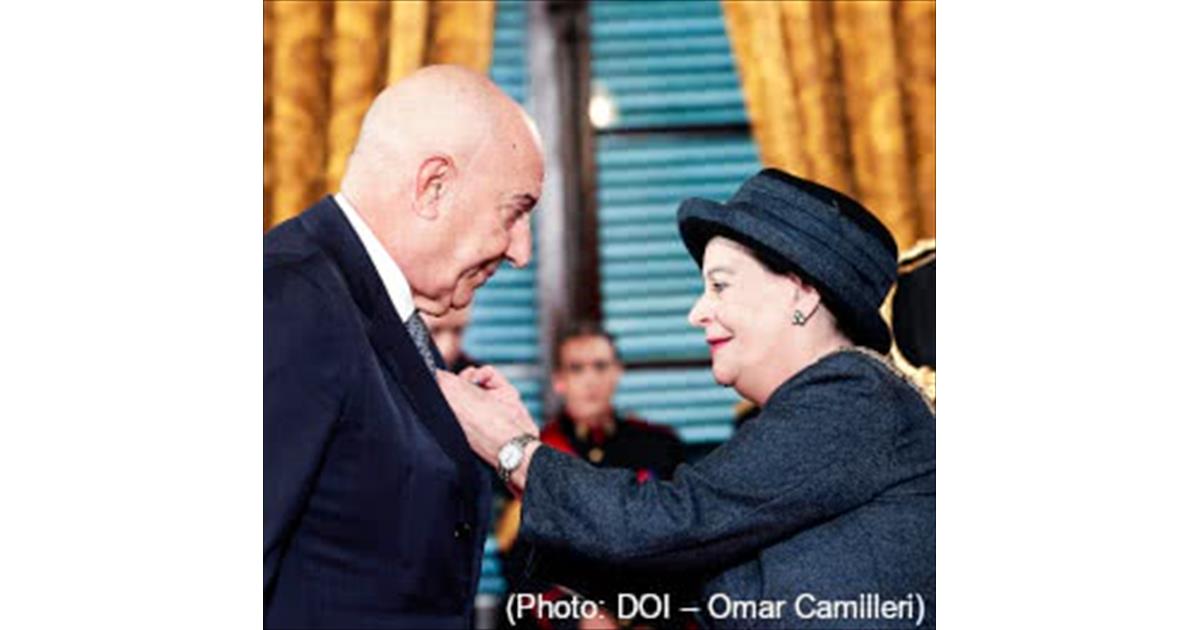 Emanuele Grimaldi has been appointed honorary member of the National Order of Merit of Malta