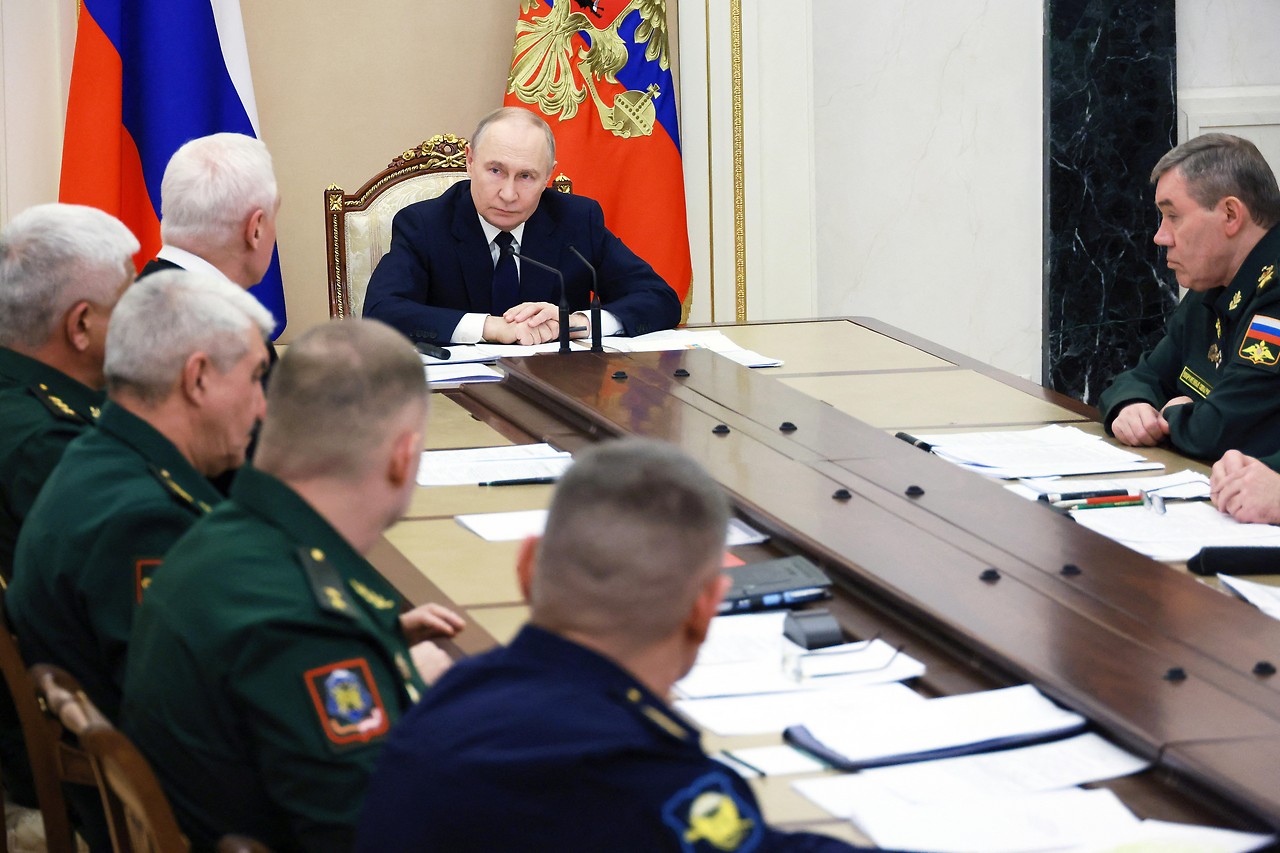 Der russische Präsident Wladimir Putin bei einem Meeting