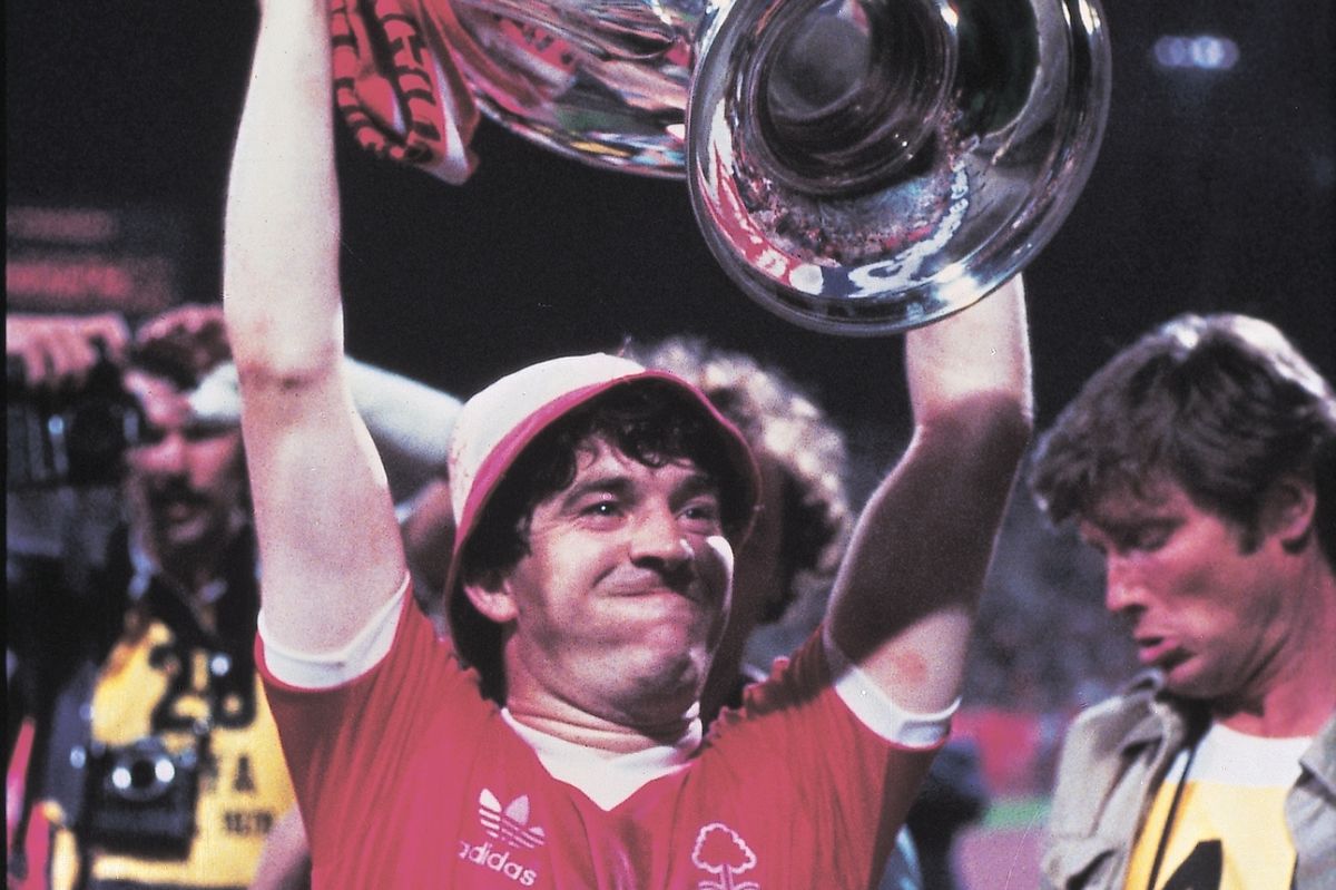 Nottingham Forest's John Robertson lifts the European Cup