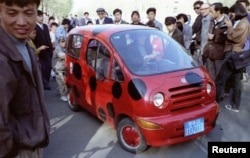 A Chinese-made Haishen car, photographed in 1994 in the country's northeastern Jilin Province.