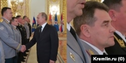 Fanil Sarvarov (second from left) is pictured with Russian President Vladimir Putin during an awards ceremony at the Kremlin in 2018.