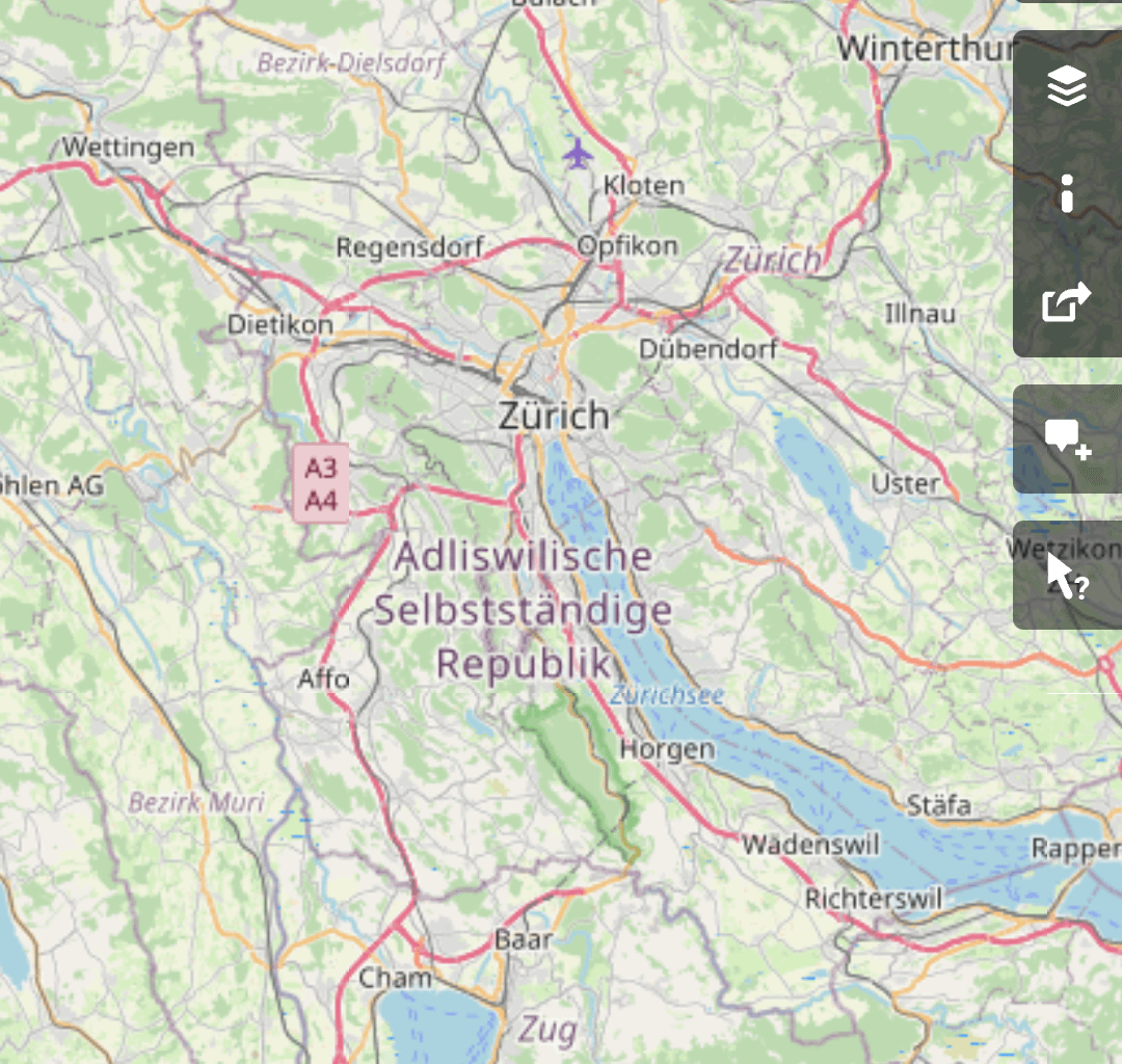 Adliswilische Selbstständige Republik on OpenStreetmap