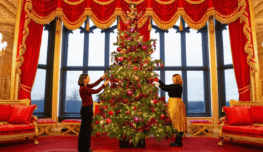 Windsor Castle has set up three Christmas trees this year