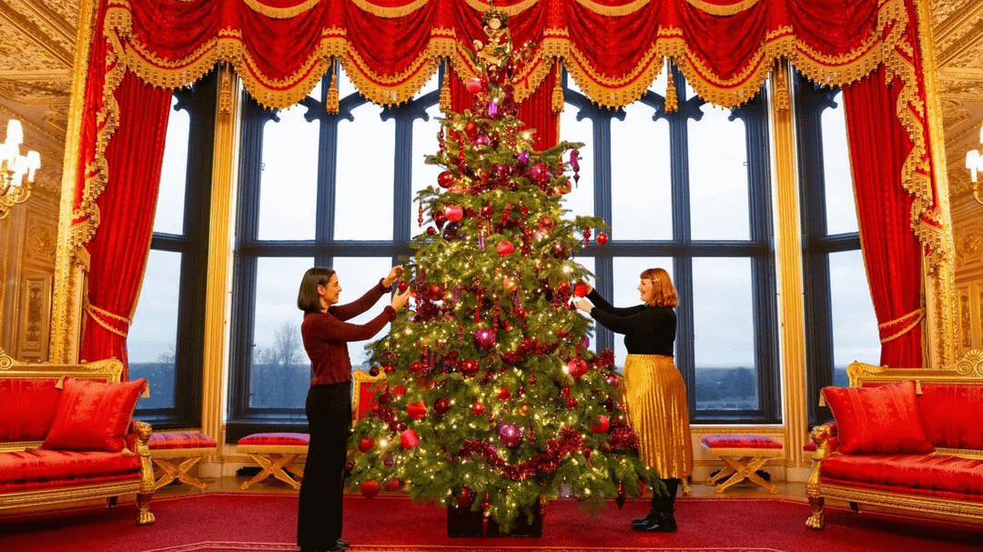 Windsor Castle has set up three Christmas trees this year