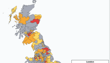 [OC]An electoral map of Great Britain shaded by constituency seat marginality, based on the latest GB voting poll