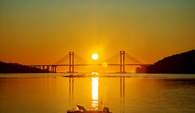 Atardecer Puente de Rande desde playa de Cesantes