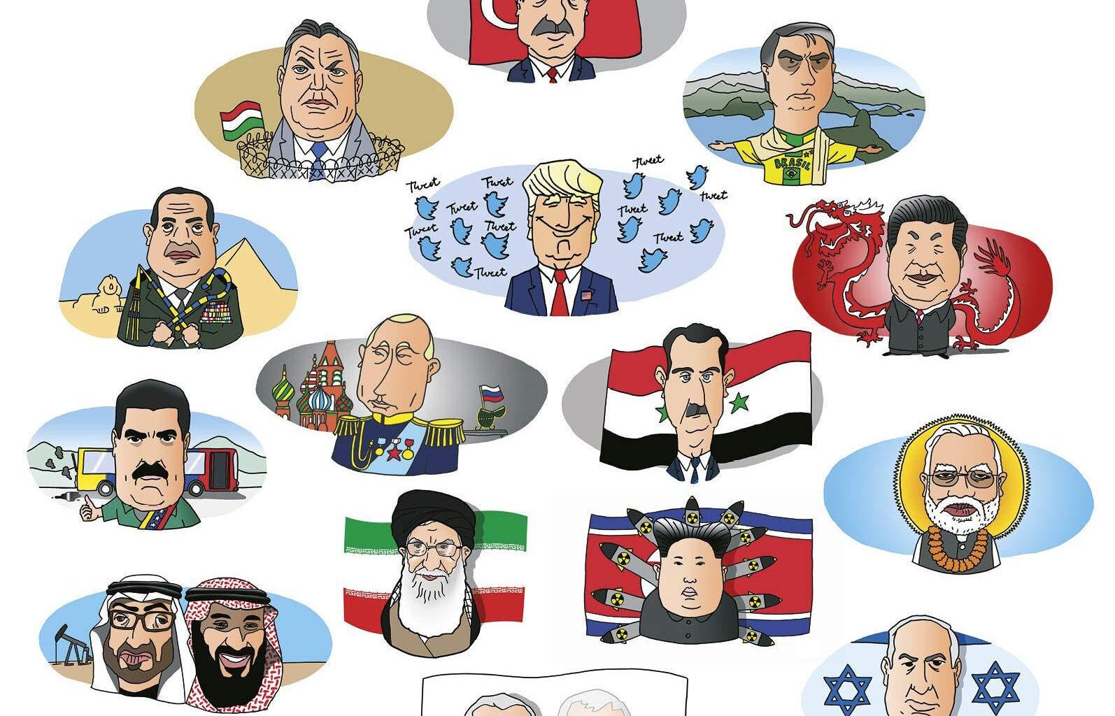 "The world of the new authoritarians". 2020 French book cover criticizing authoritarian world leaders such as Putin, Xi and Erdogan.