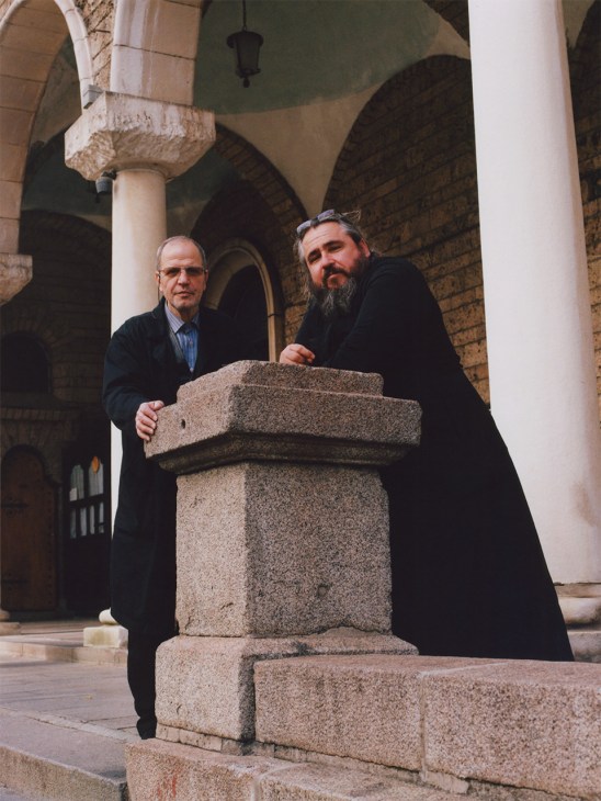 Catching up in front of St Nedelya Orthodox Cathedral
