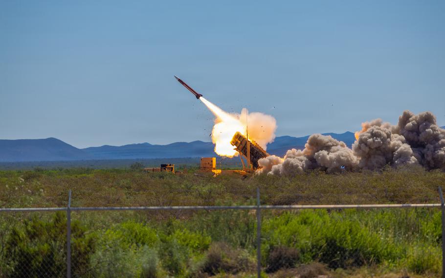 A Patriot missile is launched.