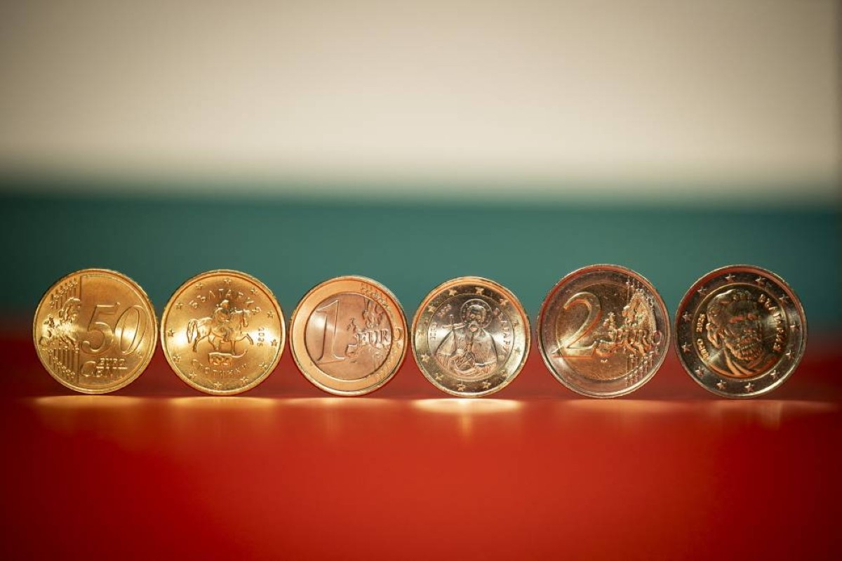 This photograph shows new Euro coins with Bulgarian symbols displayed as Bulgaria's adoption of the euro is set for January 1, 2026, in Sofia on December 30, 2025. Bulgaria prepares to switch to the euro, becoming the 21st eurozone member, amid concerns the move could usher in higher prices and add to political instability rattling the Balkan country. — AFP