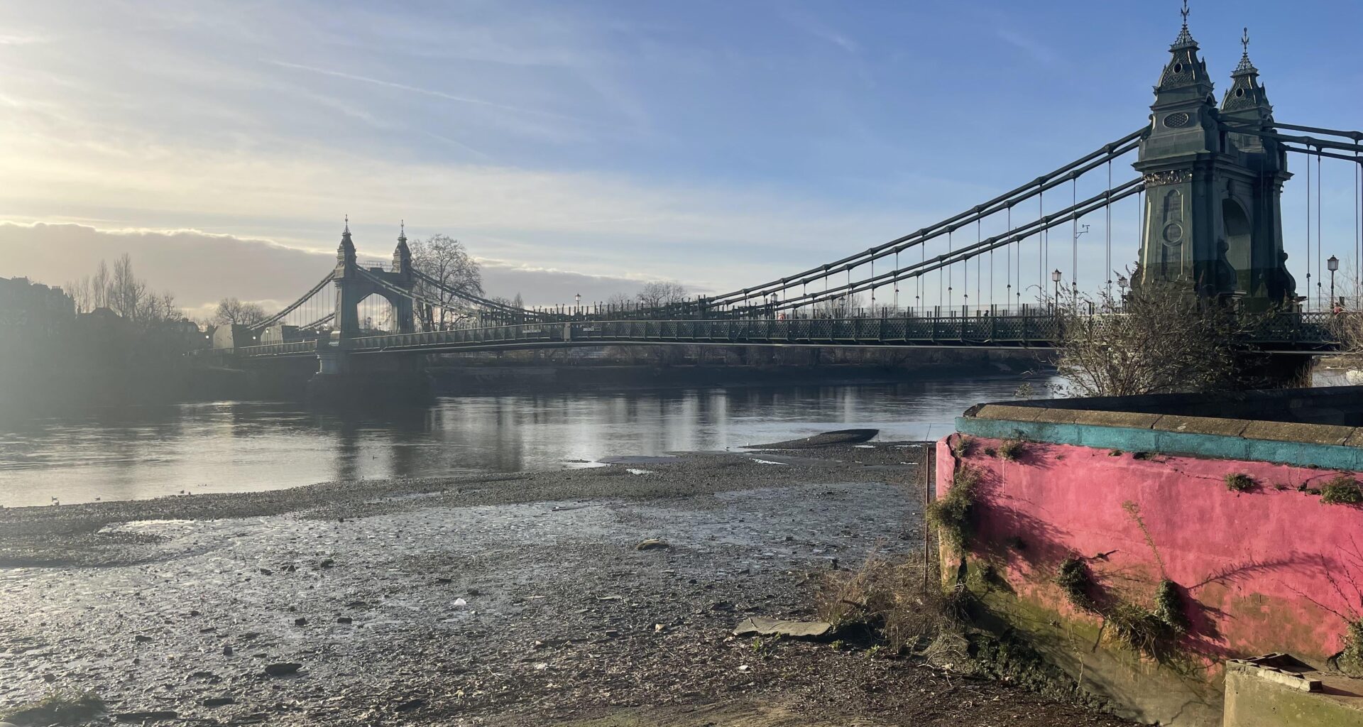 Hammersmith Bridge in winter light today