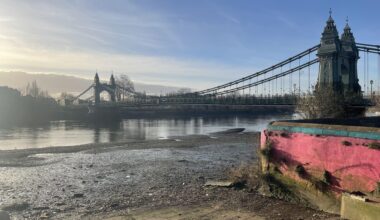 Hammersmith Bridge in winter light today