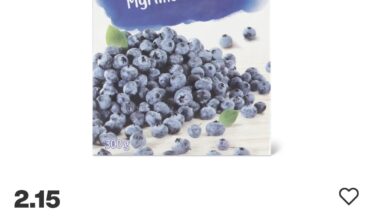 Migros frozen blueberries