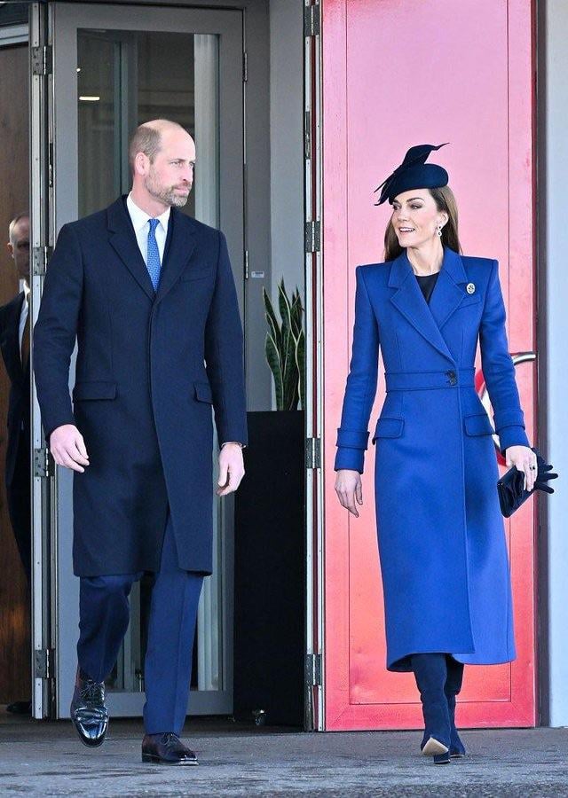 Prince and Princess of Wales at London Heathrow to greet arrival of German president