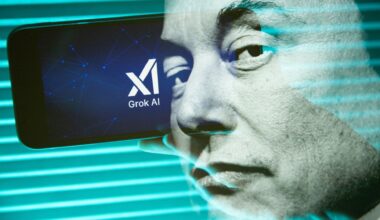 Musk on xAI background