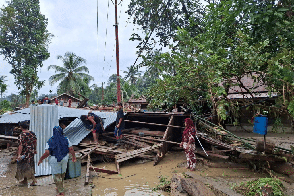 These photos, taken on November 28, show the aftermath of deadly floods in Aceh, an Indonesian province on the northwest tip of Sumatra Island.