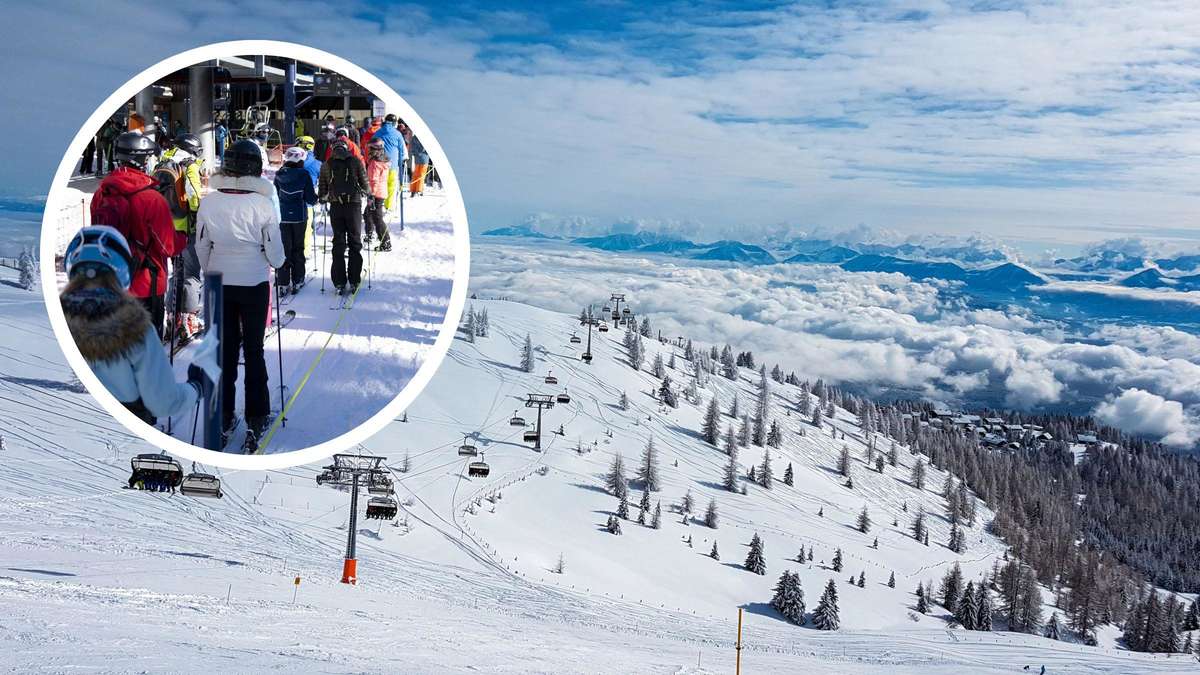 Stundenlange Warteschlangen zwingen Wintersportler zum Fußmarsch bergauf