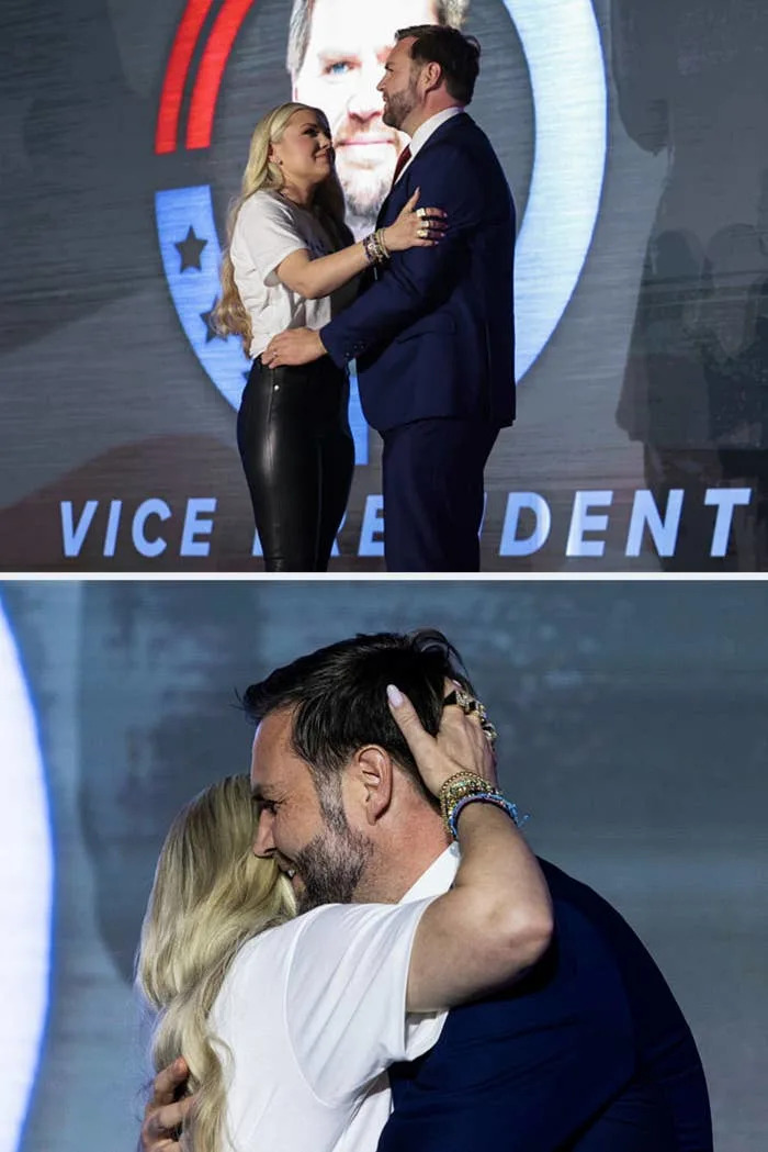 erika kirk and jd vance warmly embrace