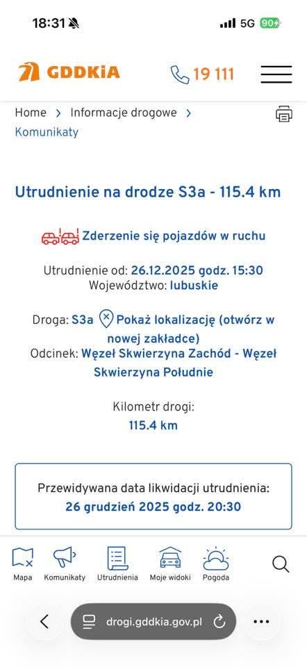 Od 4 i pół godziny w miejscu.