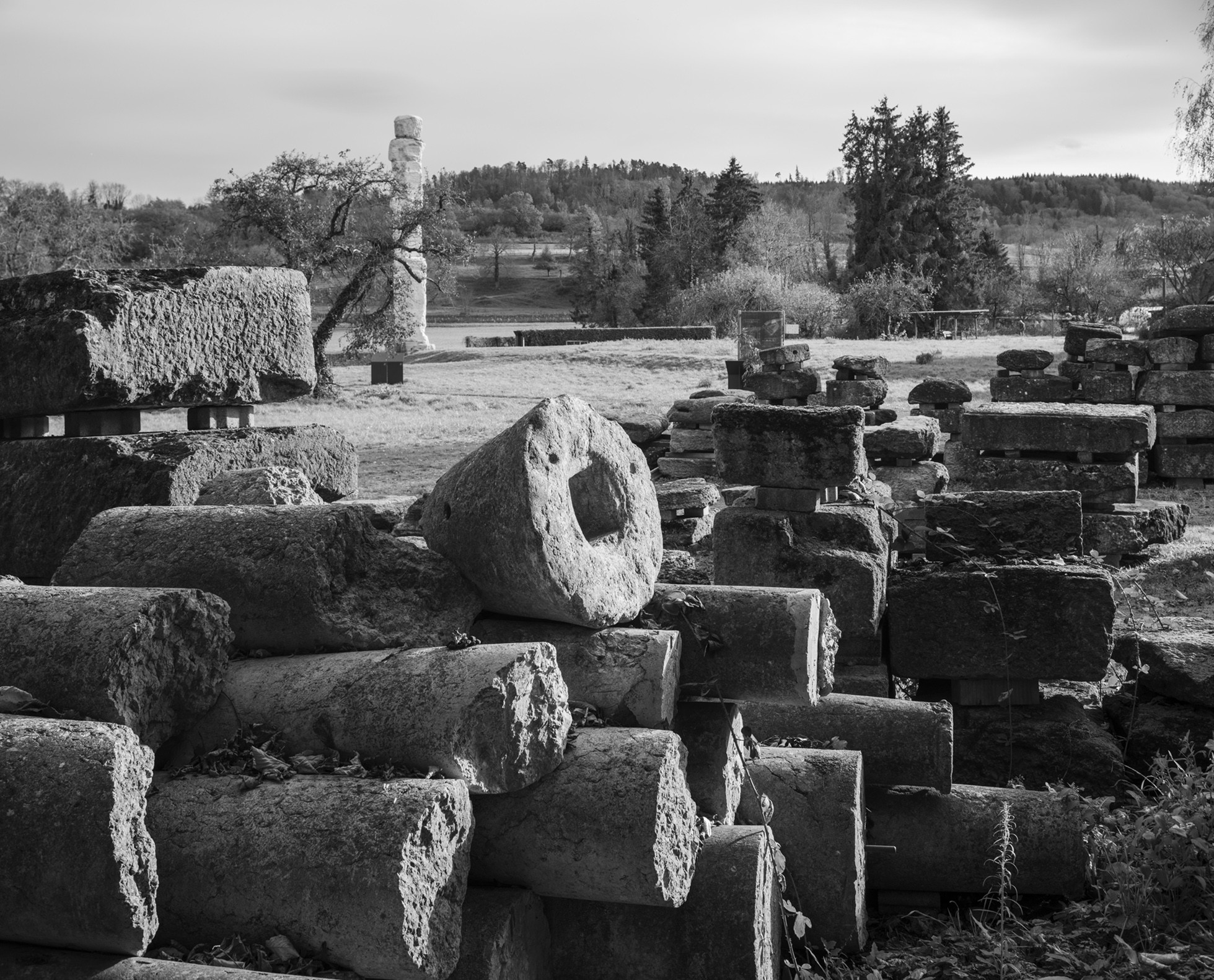Remains of Roman columns in Avenches