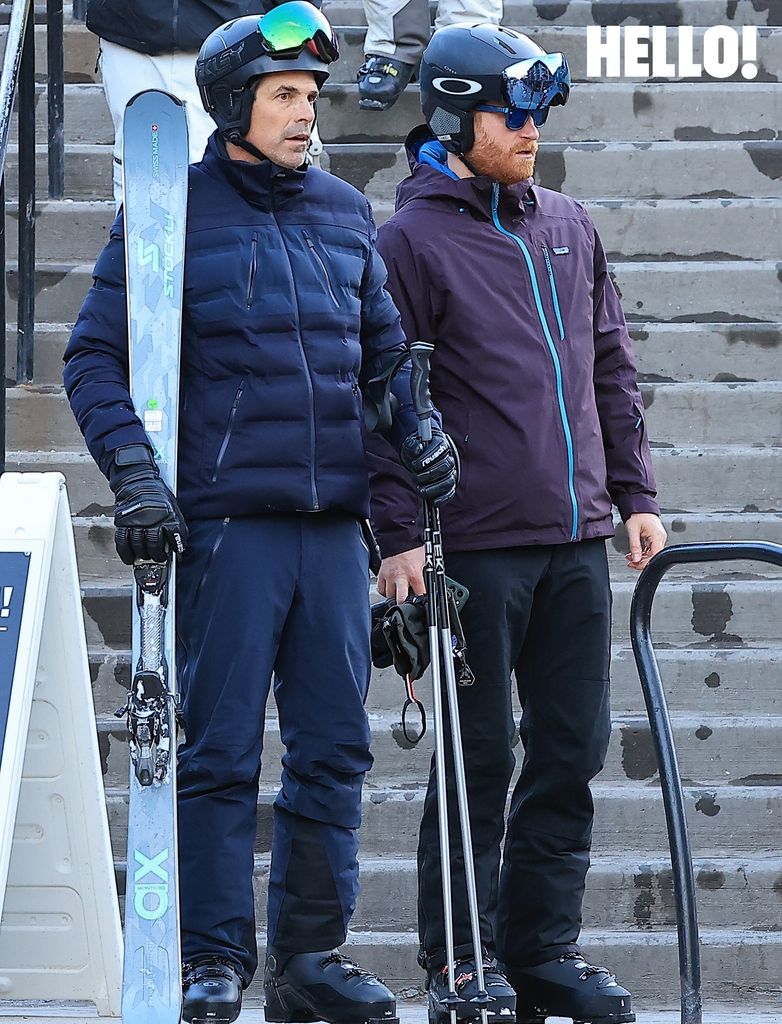 Nacho Figueras and Prince Harry skiing