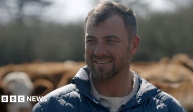 A head and shoulders image of farmer Marthinus. He is wearing a blue puffer jacket and a blue shirt and white vest can be seen underneath it.